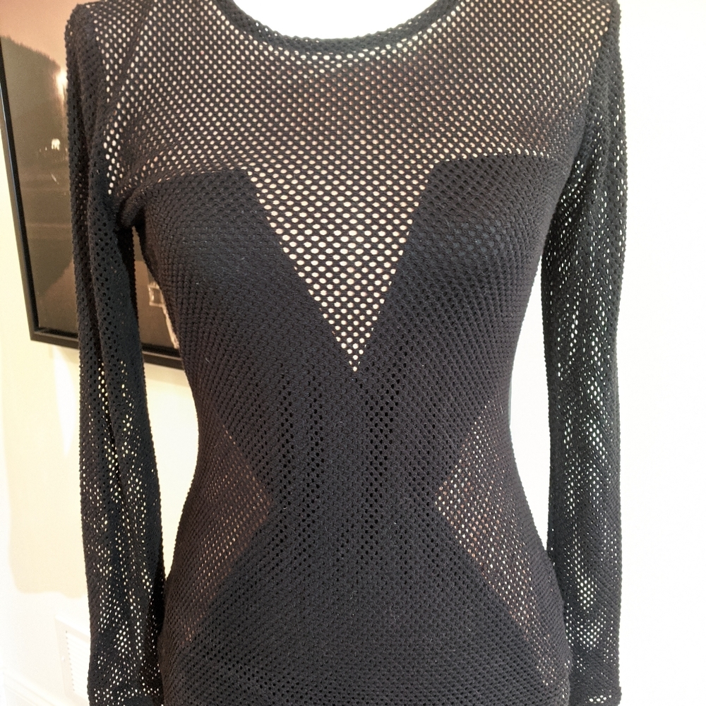 BCBGMAXAZRIA black/tan X top. Sz S - Picture 11 of 11